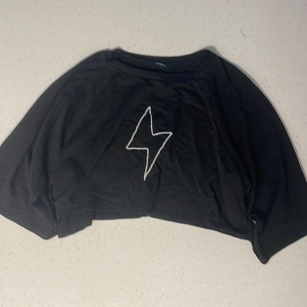 Storia Lightning Bolt Oversized Boxy Cropped Top - Picture 4 of 5